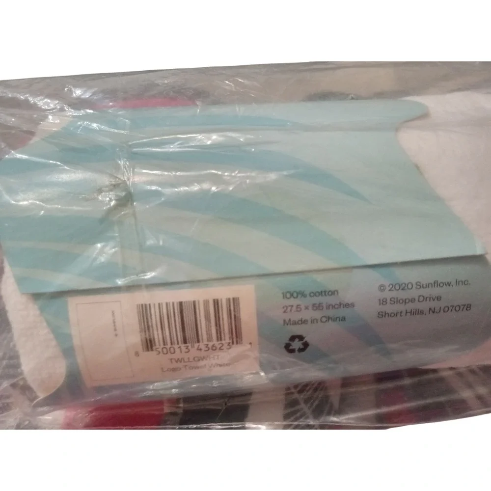 Sunflow Logo Towel White 100% Cotton Beach Towel for Sunrise Chair 27.5x55 NEW‎